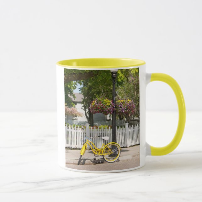 USA, Michigan, Mackinac Island. Yellow Bike Mug (Right)