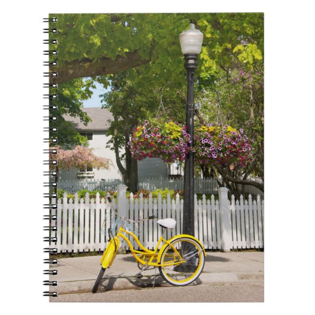 USA, Michigan, Mackinac Island. Yellow Bike Notebook (Front)