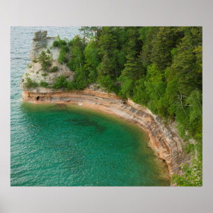USA, Michigan. Miner's Castle Rock Formation 4 Poster
