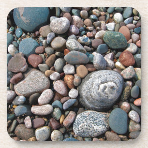 USA, Michigan. Polished Pebbles On The Shore Coaster