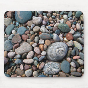 USA, Michigan. Polished Pebbles On The Shore Mouse Pad
