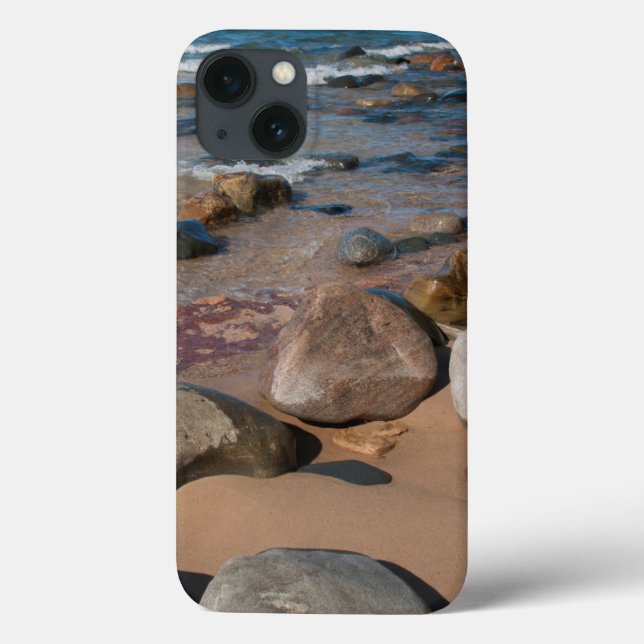 USA, Michigan. Rounded Boulders On 12 Mile Case-Mate iPhone Case (Back)