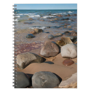 USA, Michigan. Rounded Boulders On 12 Mile Notebook