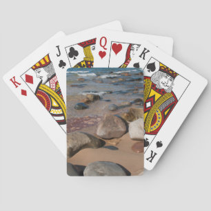 USA, Michigan. Rounded Boulders On 12 Mile Playing Cards