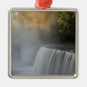 USA, Michigan, Upper Peninsula. Autumn sunrise Metal Tree Decoration