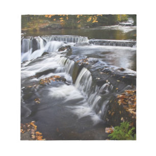 USA, Michigan, Upper Peninsula. Bond Falls and Notepad