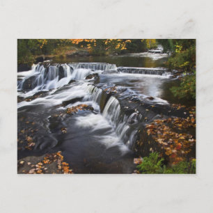 USA, Michigan, Upper Peninsula. Bond Falls and Postcard