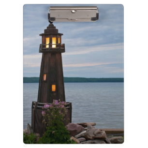 USA, Michigan. Yard Decoration Lighthouse Clipboard