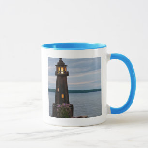 USA, Michigan. Yard Decoration Lighthouse Mug