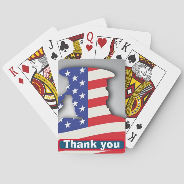 USA military thank you veterans, veteran's day Playing Cards (Back)