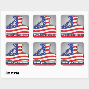 USA military thank you veterans, veteran's day Square Sticker