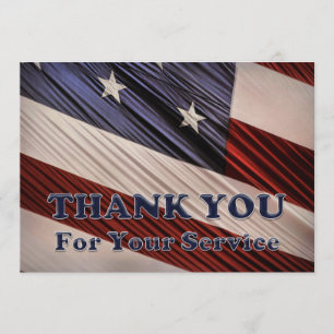 USA Military Veterans Patriotic Flag Thank You Card