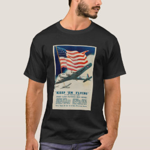 Usa Miltary Recruitment Vintage Poster Flying Fort T-Shirt