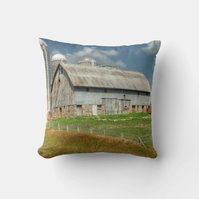 USA, Minnesota Barn And Silo Cushion (Front)
