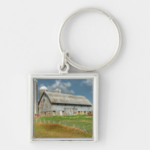 USA, Minnesota Barn And Silo Key Ring