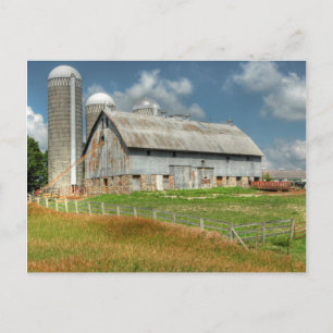USA, Minnesota Barn And Silo Postcard