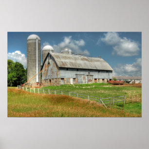 USA, Minnesota Barn And Silo Poster