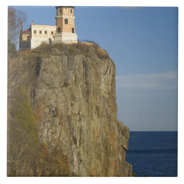 USA, Minnesota.  Split Rock Lighthouse on Lake Ceramic Tile (Front)