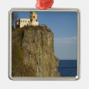 USA, Minnesota. Split Rock Lighthouse on Lake Metal Ornament