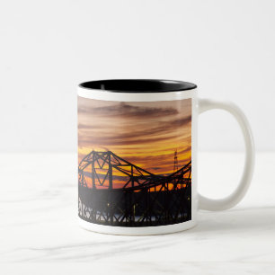 USA, Mississippi, Vicksburg. I-20 Highway and Two-Tone Coffee Mug