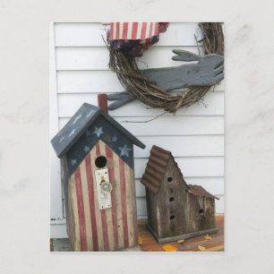 USA, Missouri, Herman: Patriotic Birdhouses, Postcard