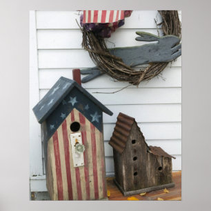 USA, Missouri, Herman: Patriotic Birdhouses, Poster
