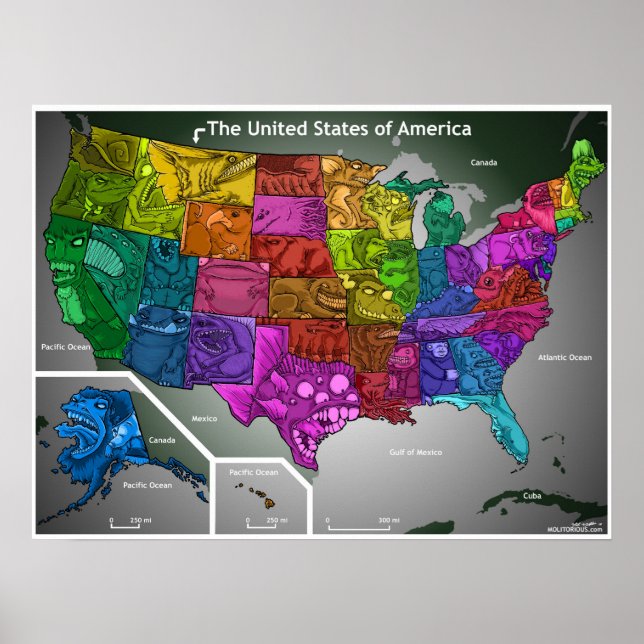 USA Monsters Poster (Front)