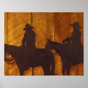 USA, Montana, Boulder River Cowboys on horses Poster