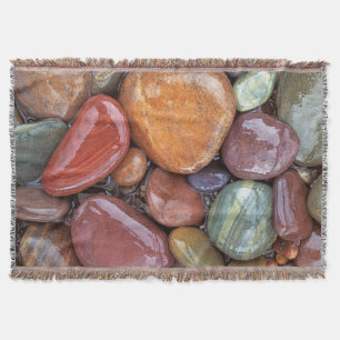 USA, Montana, Clark Fork River, Stones 2 Throw Blanket