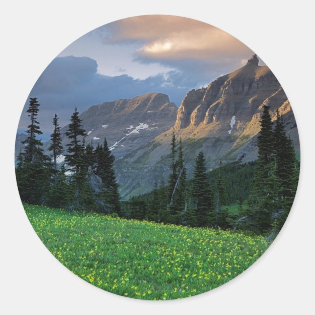 USA, Montana, Glacier National Park, Logan Pass Classic Round Sticker (Front)