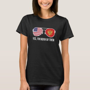 Usa Montenegro Flag Sunglasses Montenegrin America T-Shirt