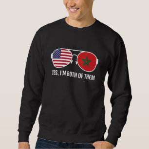 Usa Morocco Flag Sunglasses Moroccan Americans Sweatshirt