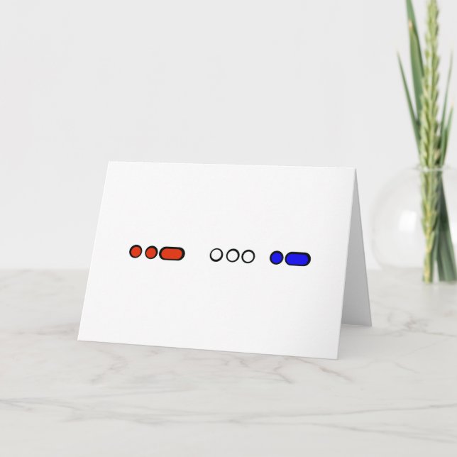 USA Morse Code Colored Note Card (Front)