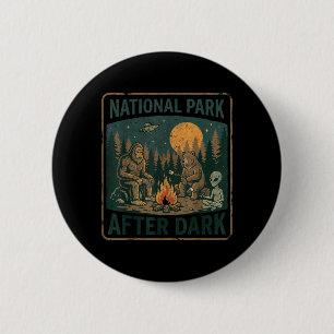 USA National Parks After Dark Sasquatch Alien Bear 6 Cm Round Badge