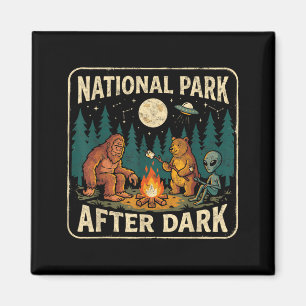 USA National Parks After Dark Sasquatch Alien Bear Magnet