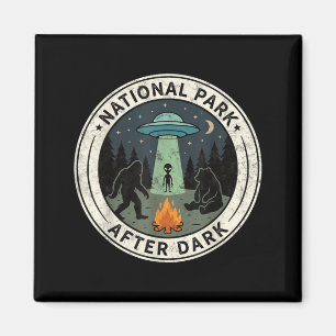 USA National Parks After Dark Sasquatch Alien Bear Magnet