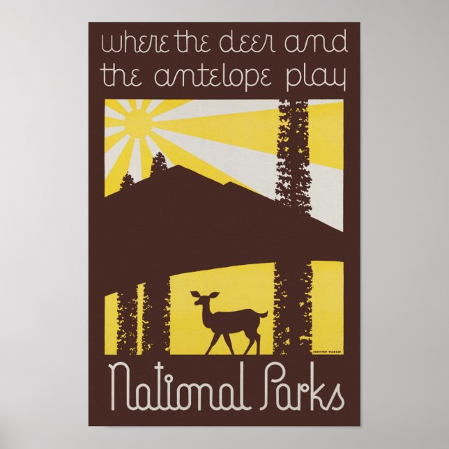 USA National Parks Vintage Poster Restored (Front)