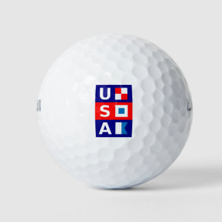 USA Nautical Red White Blue Maritime Sailing Flags Golf Balls