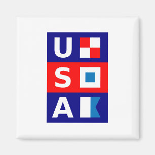 USA Nautical Red White Blue Maritime Sailing Flags Magnet