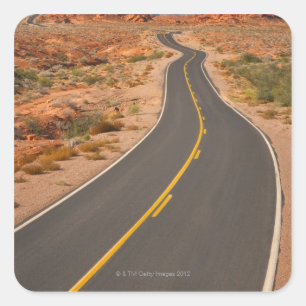 USA, Nevada, Valley of Fire, desert road Square Sticker