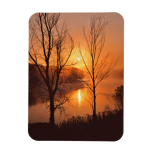 USA, New England, Maine. Autumn Sunrise Magnet
