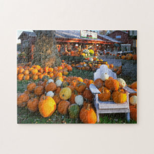 USA, New England, Maine, Wells. Autumn Display Jigsaw Puzzle