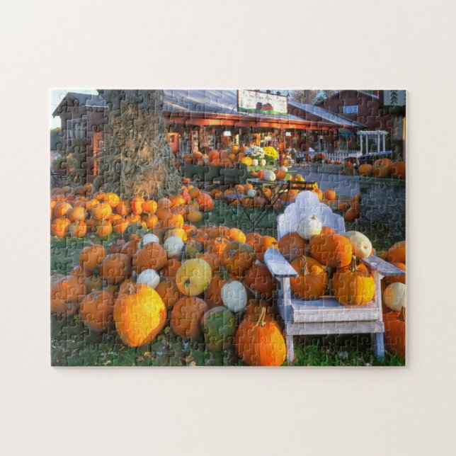 USA, New England, Maine, Wells. Autumn Display Jigsaw Puzzle (Horizontal)
