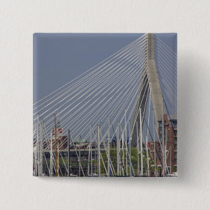 USA, New England, Massachusetts, Boston, boats 15 Cm Square Badge