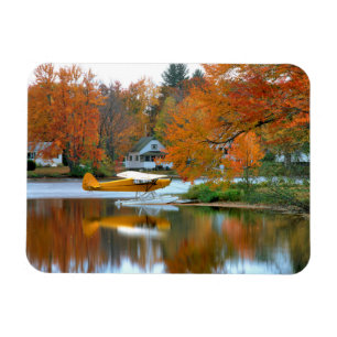 USA, New England, New Hampshire. Float Plane Magnet