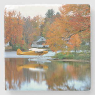 USA, New England, New Hampshire. Float Plane Stone Coaster
