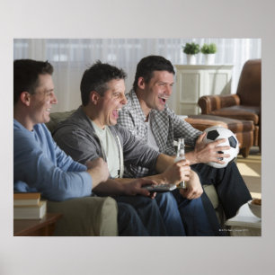 USA, New Jersey, Jersey City, three men watching Poster