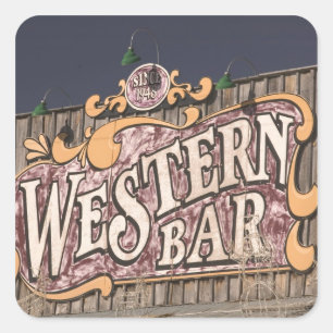 USA, New Mexico, Cloudcroft: Mountain Town (el. Square Sticker