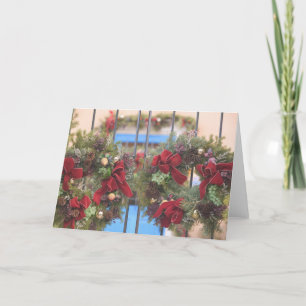 USA, New Mexico, Santa Fe: Canyon Road Gallery 3 Holiday Card