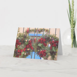 USA, New Mexico, Santa Fe: Canyon Road Gallery 3 Holiday Card